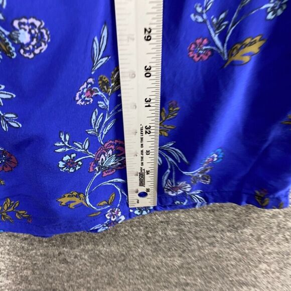 Old Navy Dress Women S Small Blue Floral Shift Short Round Neck Sleeveless Rayon - Picture 8 of 9